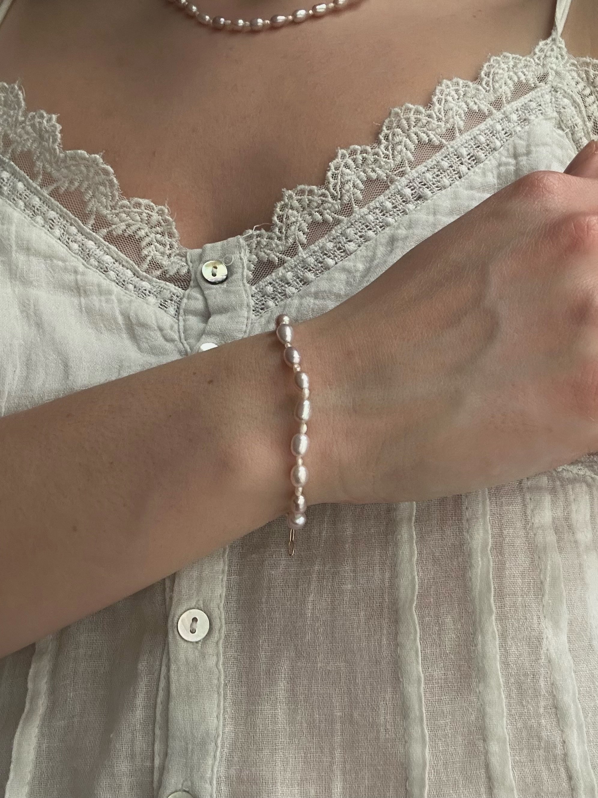 Bracelet Rose Nacrée